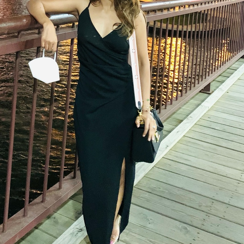 A black evening dress